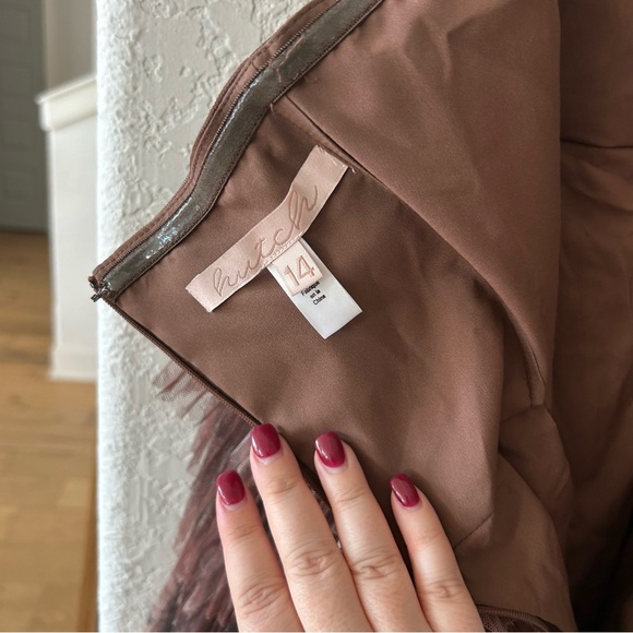 New Anthropologie Hutch Nalina Strapless Tiered Tulle Maxi Dress Floral - Picture 5 of 6